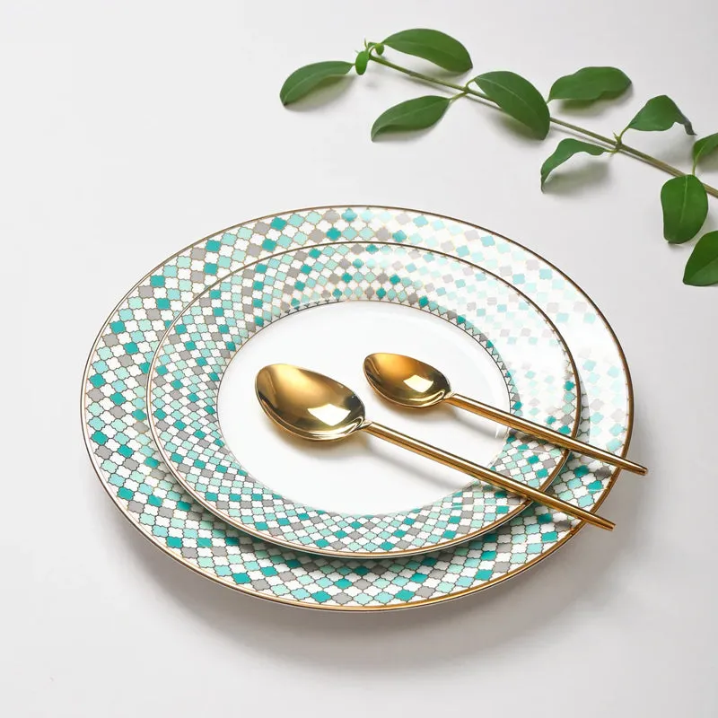 Christolite 24k Gold Brushed Porcelain Dinner Set - 21 Piece Set media 3