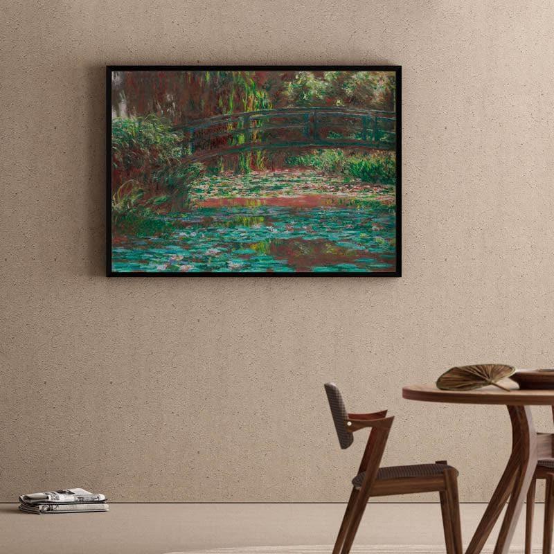 Water Lily Pond By Claude Monet - Black Frame
