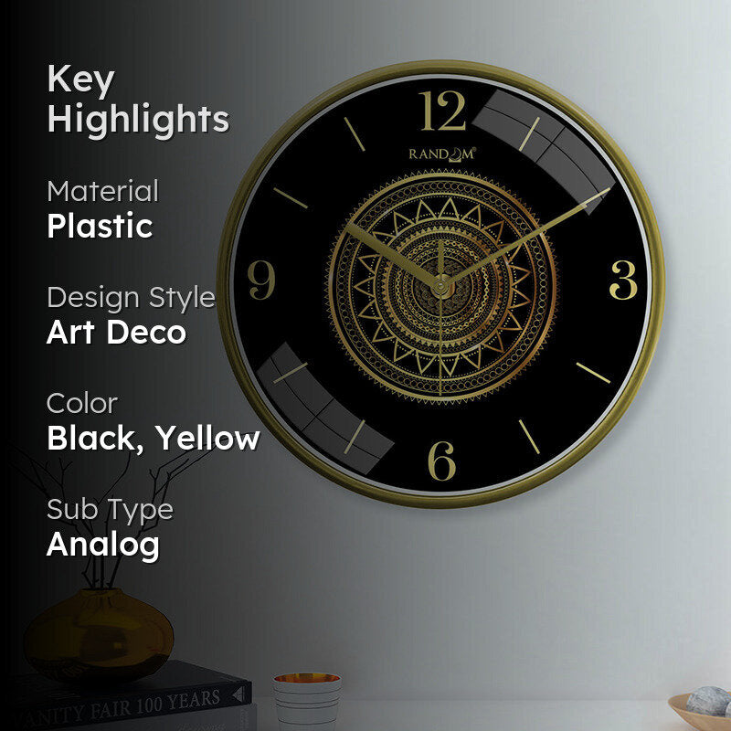 Yuga Mandala Wall Clock - Black media 2
