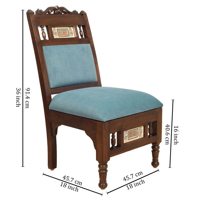 Sumo Teak Wood Accent Chair - Blue media 7