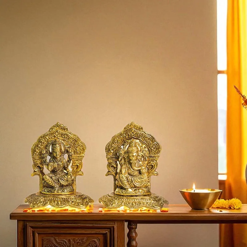 Solenya Lakshmi & Ganesh Idols & Sets - Set Of Two media 4