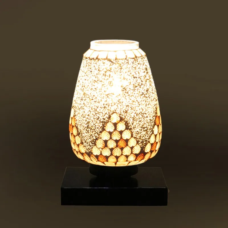 Aurielle Glass Table Lamp With Wooden Base media 8