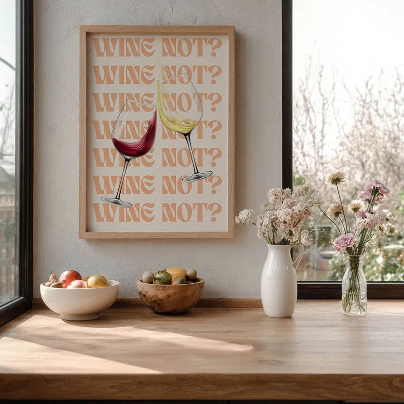 Wine Not Archival Canvas Wall Art - Brown media 6