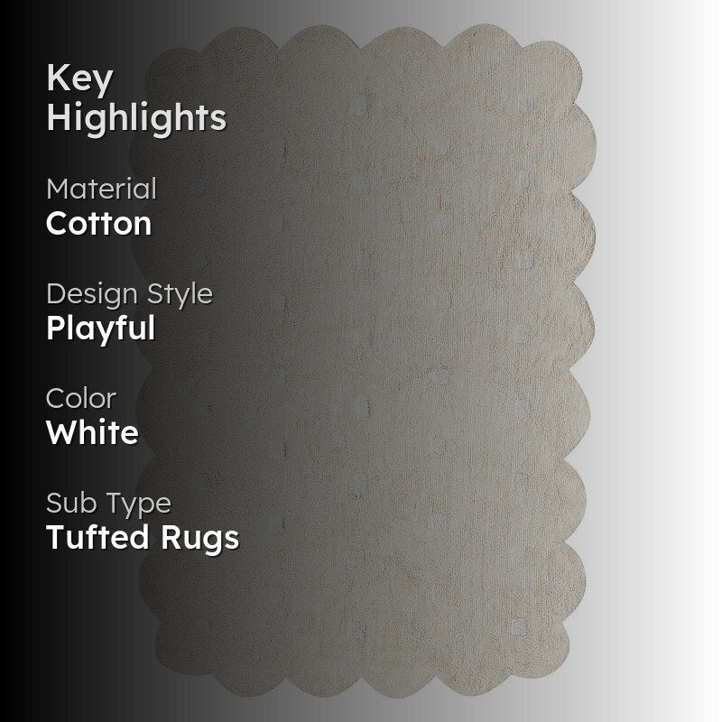 Scalloped Polka Tufted Cotton Area Rug media 2