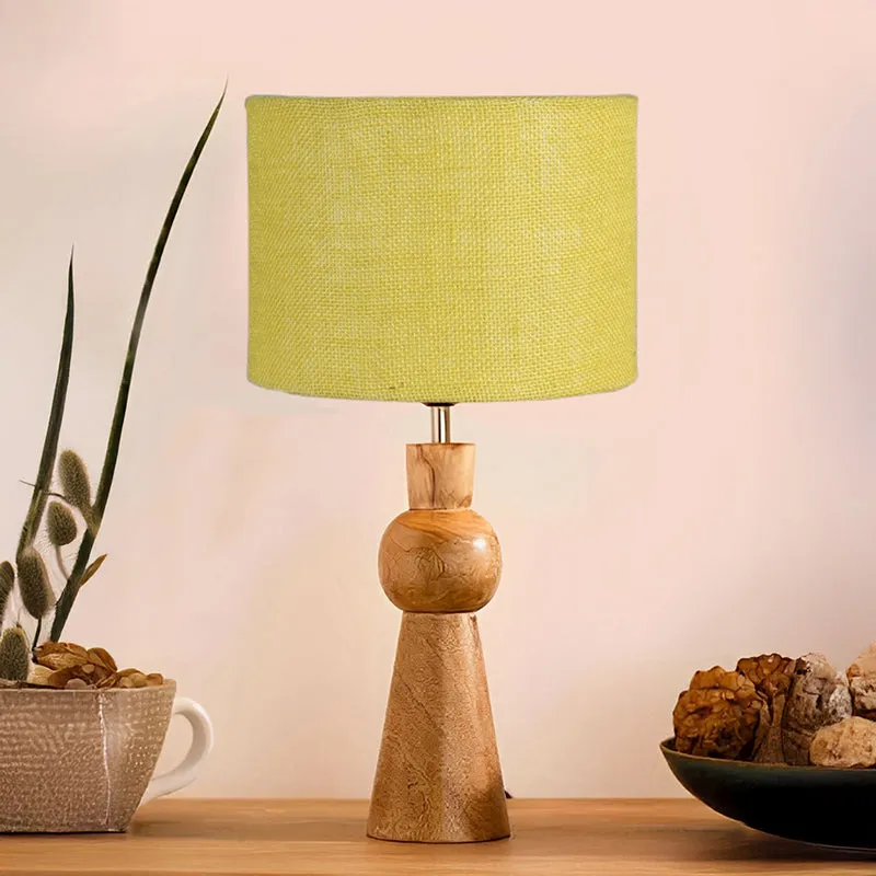 Angler Jute Wooden Table Lamp - Yellow,Brown media 2