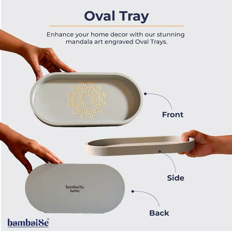 Triva Mandala Serving Tray - Grey media 6