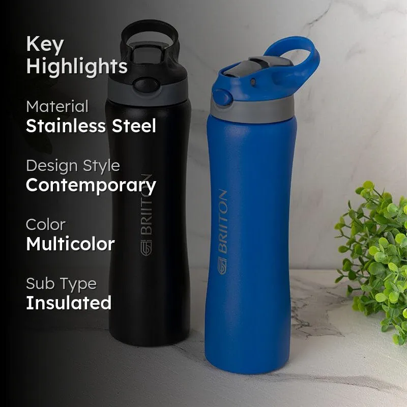 Handy Quench Hot & Cold Thermos Water Bottle (Black & Blue, 750 mL Each) - Set Of Two media 2