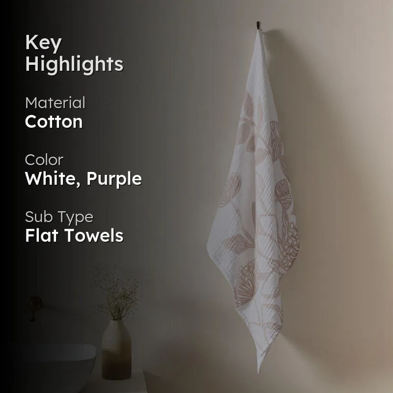 Splashy Soft Hand Towel (White & Purple) media 2