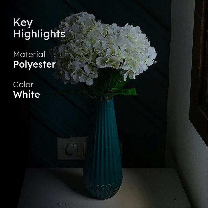 Faux Everlasting Hydrangea Flower Stick - Off White media 2