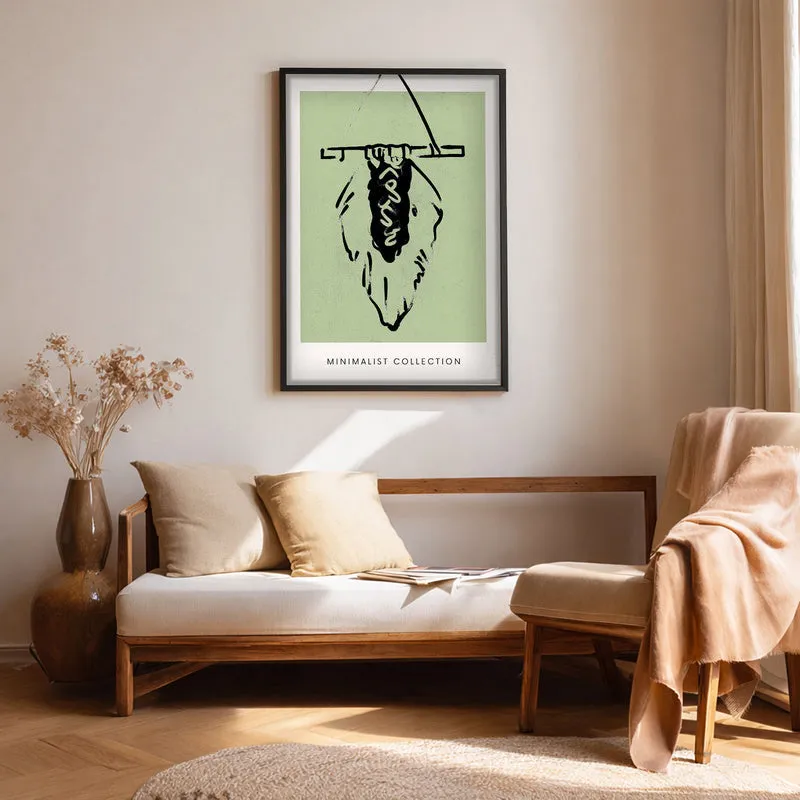 Serene Boho Canvas Wall Painting With Black Frame media 1