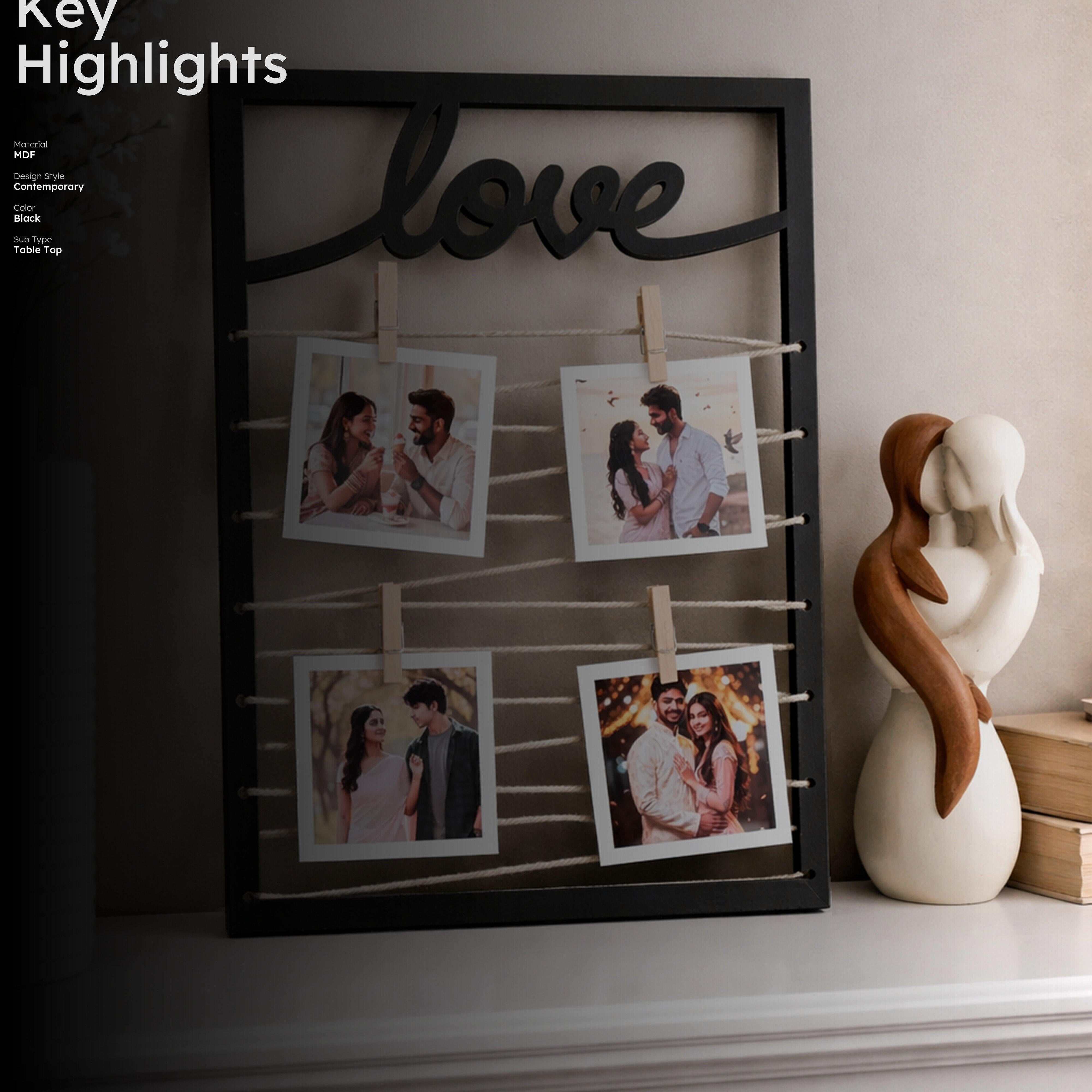 LoveThread MDF Photo Frame - Black media 2
