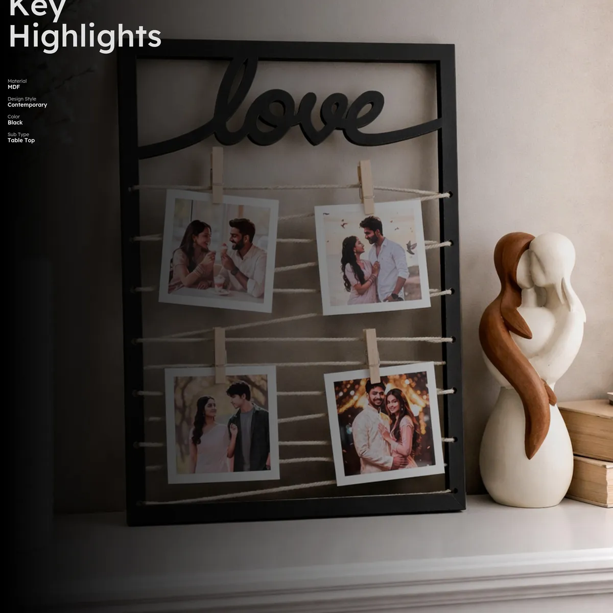 LoveThread MDF Photo Frame - Black media 2
