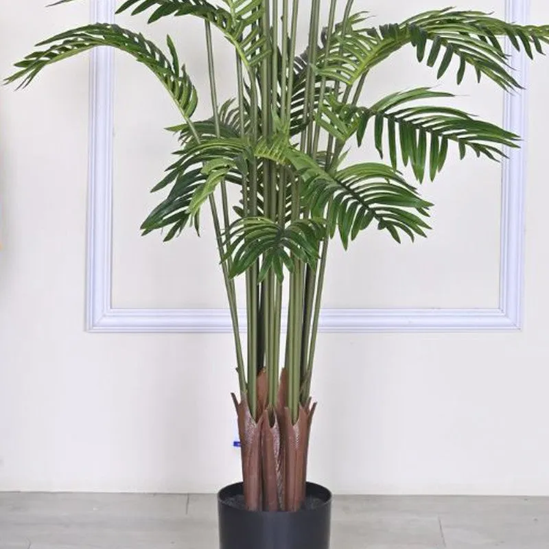 Artificial Arica Palm Plant With Black Fiber Pot - 4.9 Feet media 4