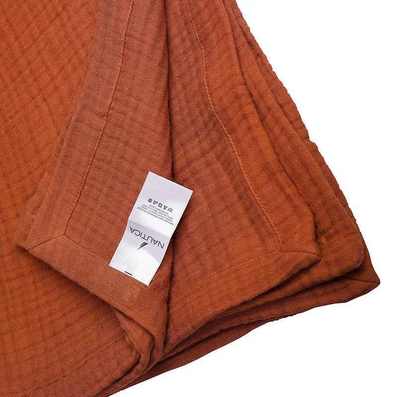 Nautica Champagne Whisper Solid Cotton Bedsheet (Rust Orange) - 350 TC media 6