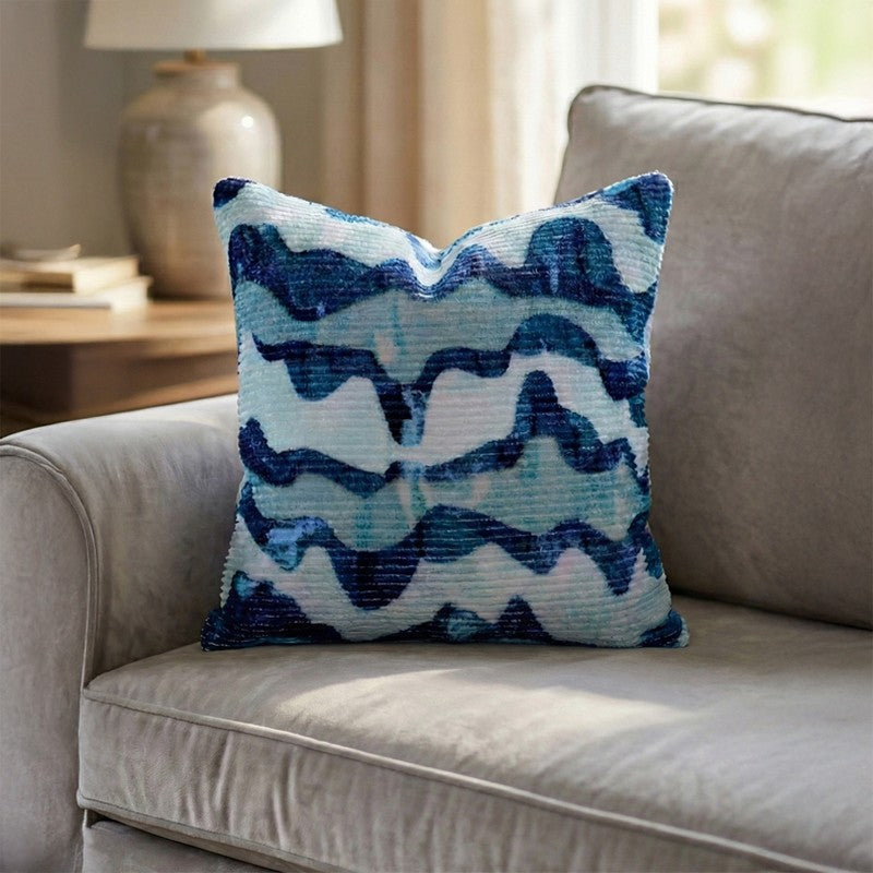 RythmFlow Cushion Cover - Blue