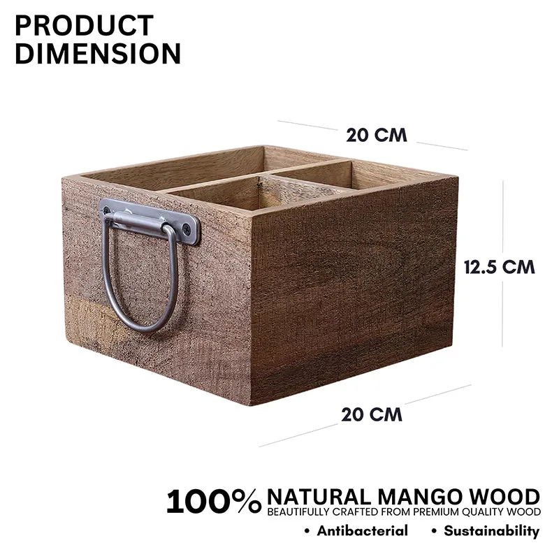 Azor Wood Cutlery Holder - Brown media 8