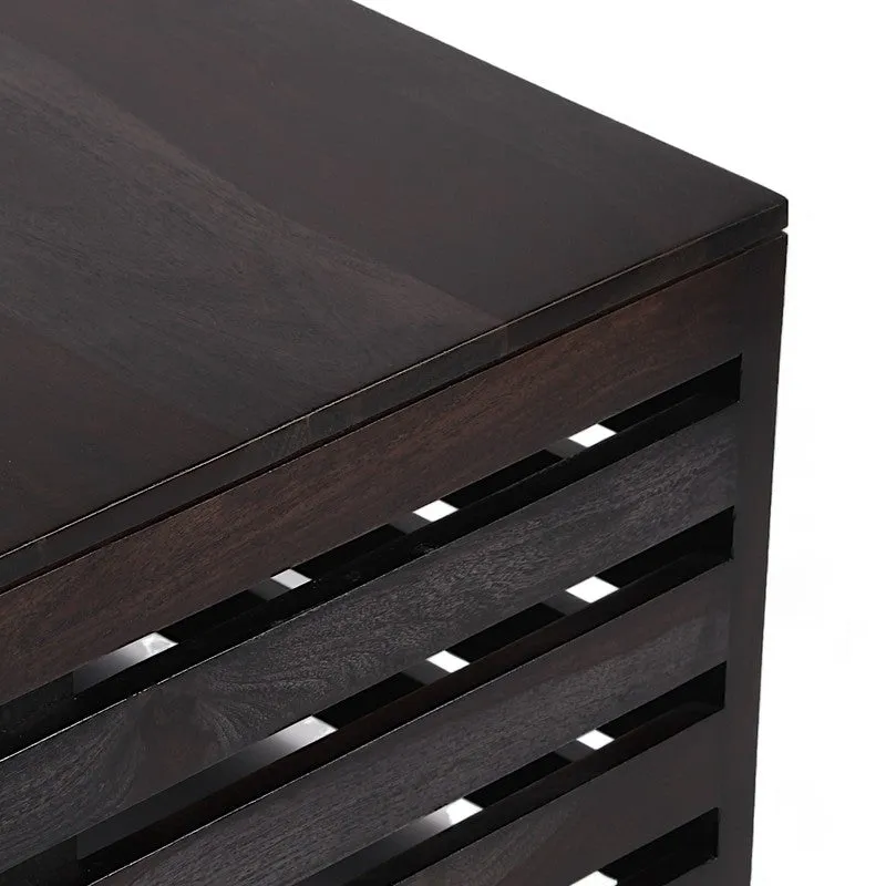 Qervon Sheesham Wooden Center Table - Black media 7