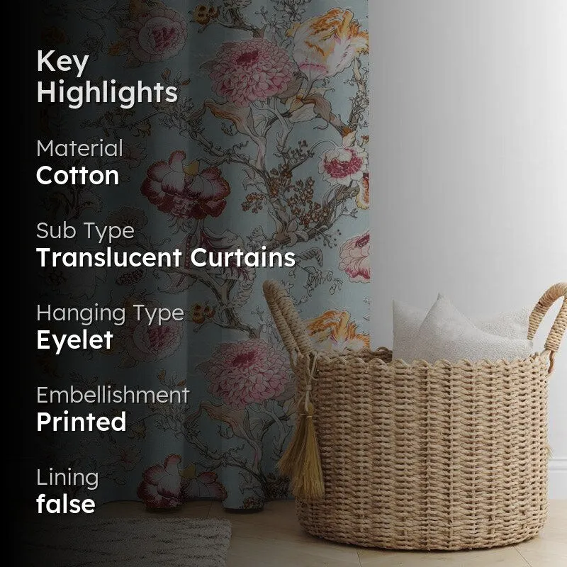Mivaana Floral Curtain - Green media 2