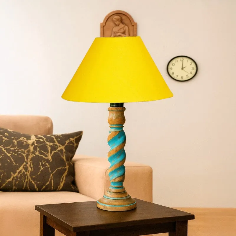 Elara Aerin Wooden Table Lamp - Yellow media 4