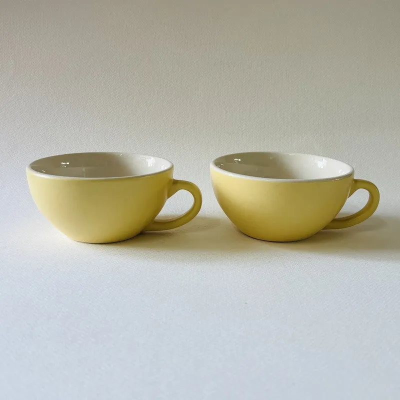 Ceramic Tea Cups (Yellow,240 mL Each) - Set Of Two media 5