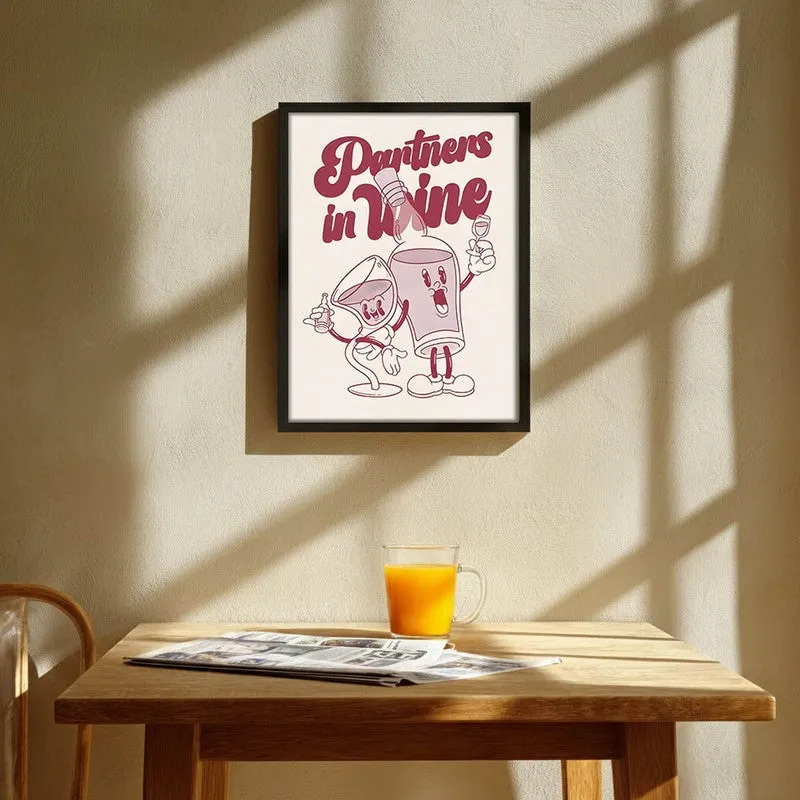 Bar Cart Archival Canvas Wall Art - Black media 1