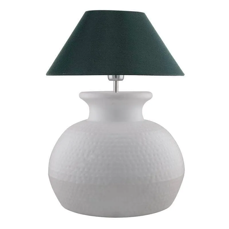 Gleam Quest Ceramic Table Lamp - White,Green media 4