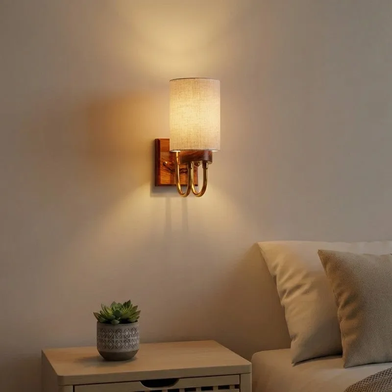 Gilded Arch Cotton Wall Lamp - White media 1