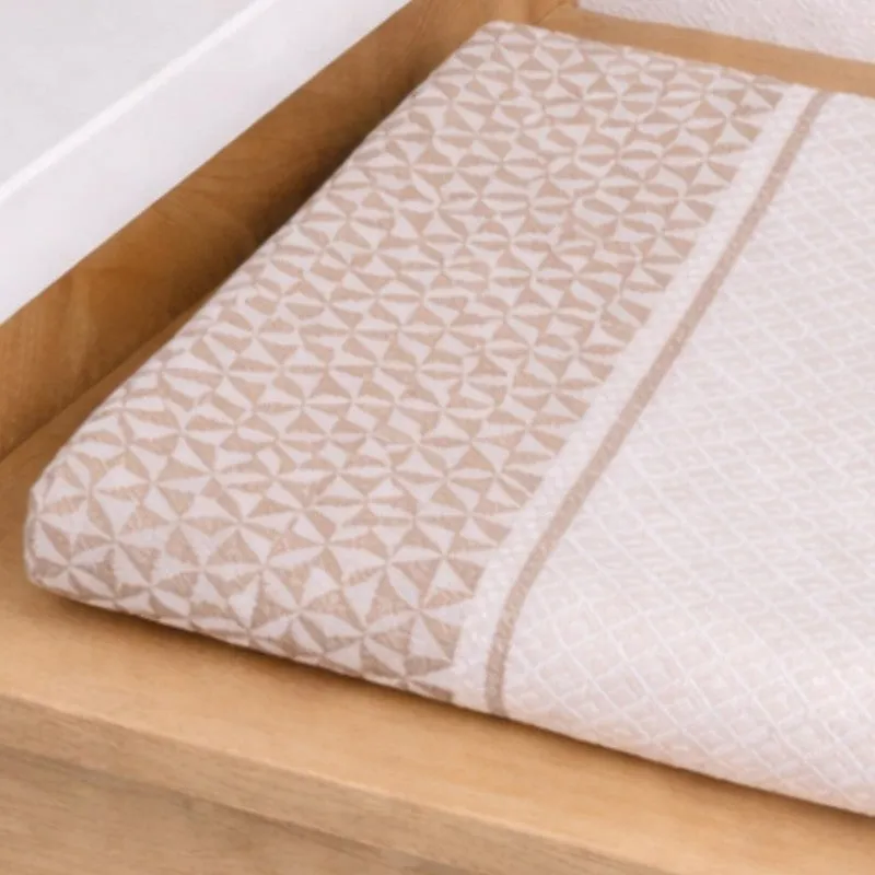 MosacStrip Cotton Bath Towel (Beige) - Set Of Two media 5