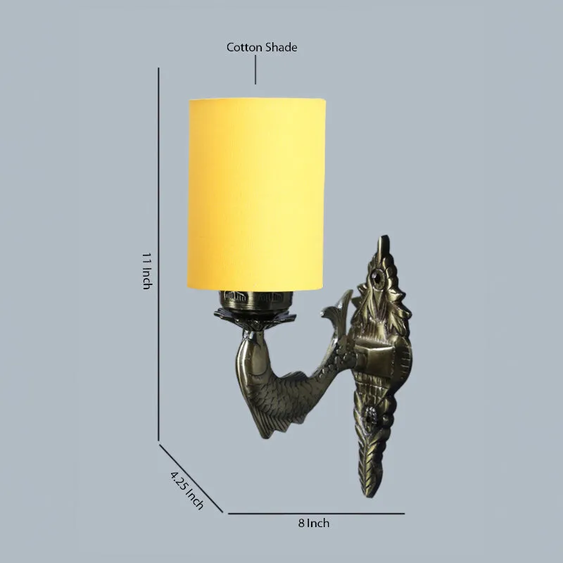 Ziada Stiva Cylindrical Fabric & Metal Wall Lamp - Yellow media 4