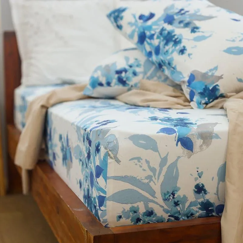 Agala Snapdragon Cotton Bedsheet (Blue)-254 TC media 5
