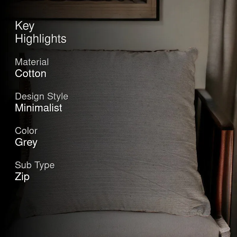 Tavon Striped Woven Cushion Cover - Light Grey media 2