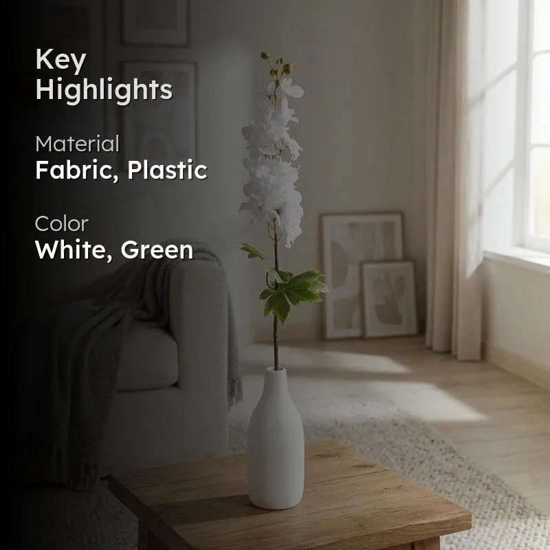 Petalya Wisteria Fabric Artificial Flower - White media 2