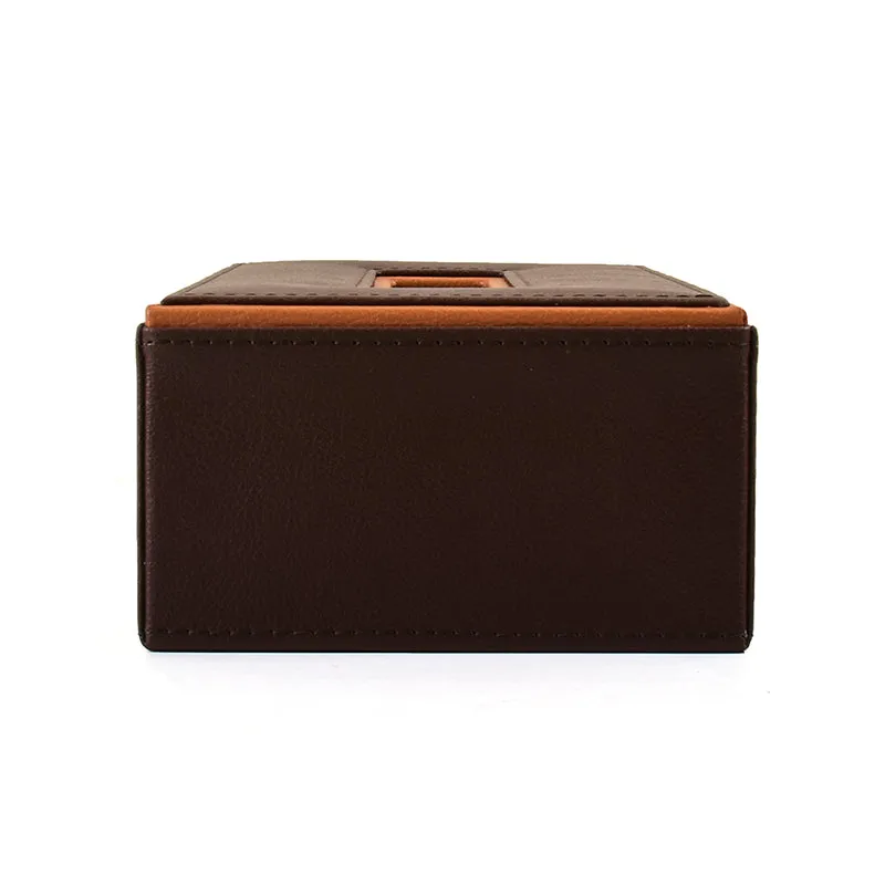 Tisca Edge Faux Leather Tissue Box - Brown media 6