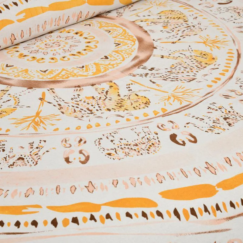 Mekhala Ethnic Cotton Flat Bedsheet (White & Brown) - 160 TC media 9