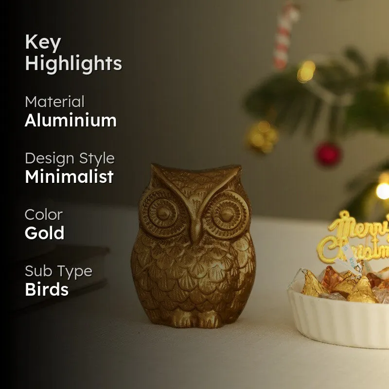 Guardian Owl Aluminum Table Showpiece media 2