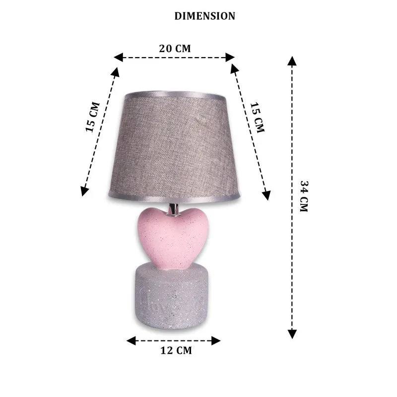 AarviDecor Everly Decorative Fabric Table Lamp - Grey media 8