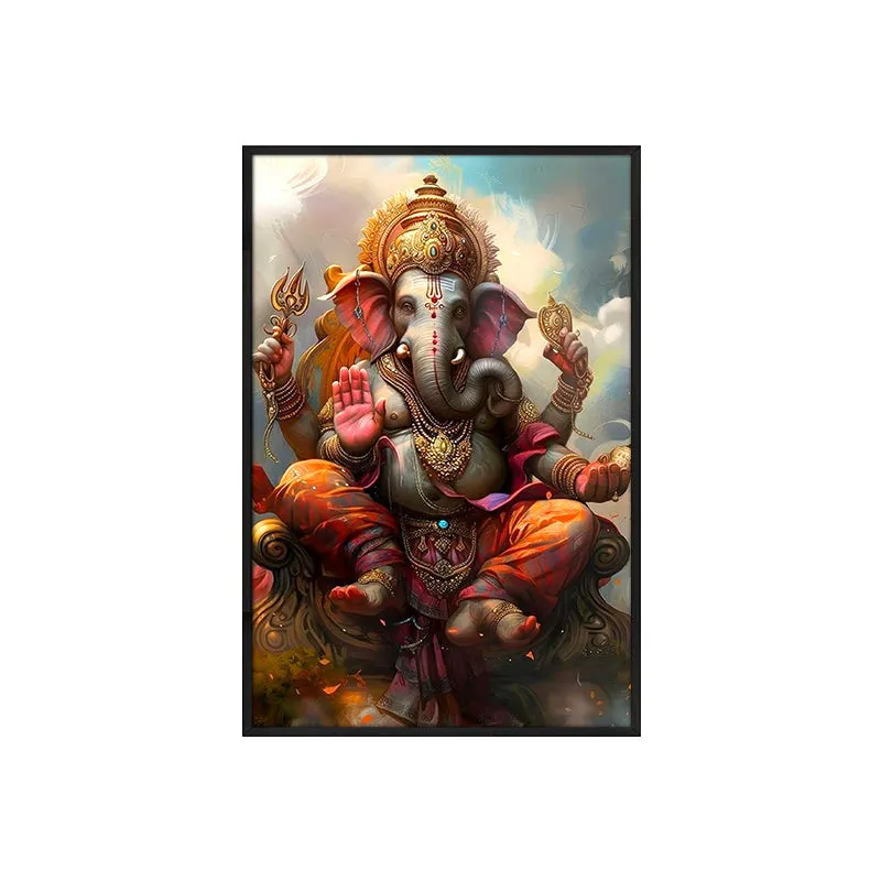 Lord Of Wisdom Wall Painting With Frame media 4
