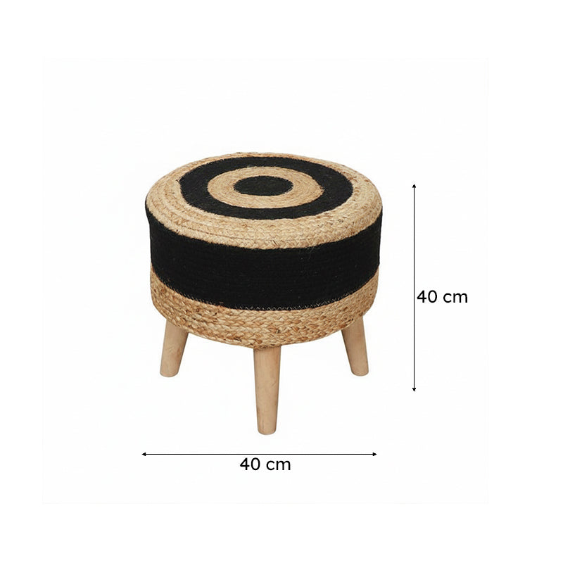 Fermi Juco Ottoman - Black & Beige media 6