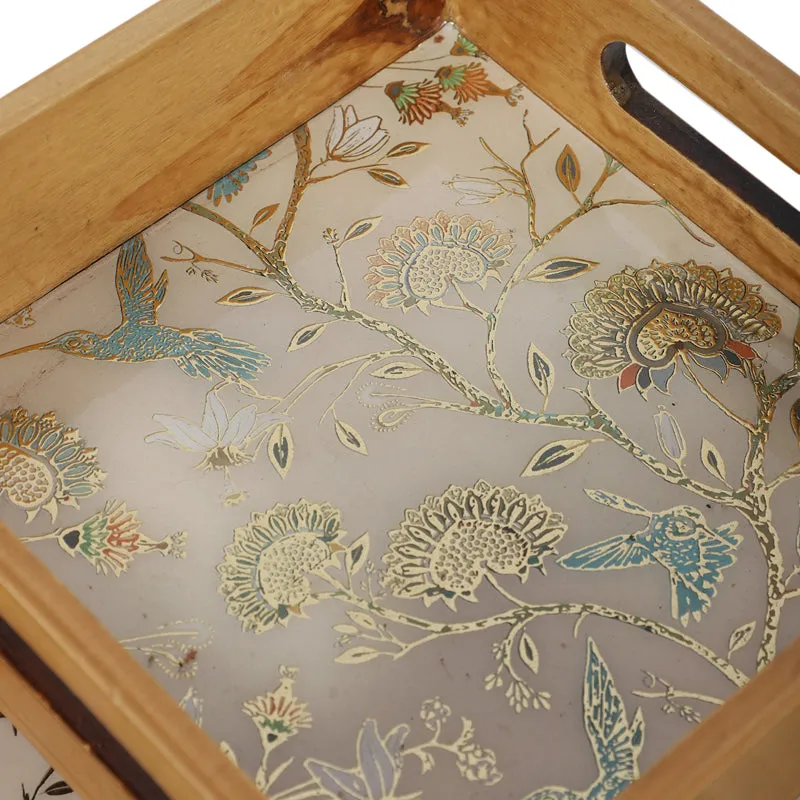 Blossom Glow Wooden Serving Tray - Set of Two media 4
