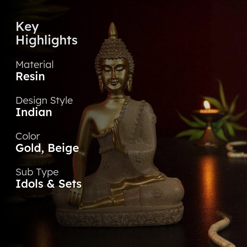 Glitter Serene Buddha Showpiece media 2
