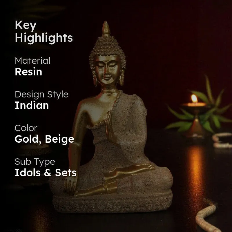 Glitter Serene Buddha Showpiece media 2