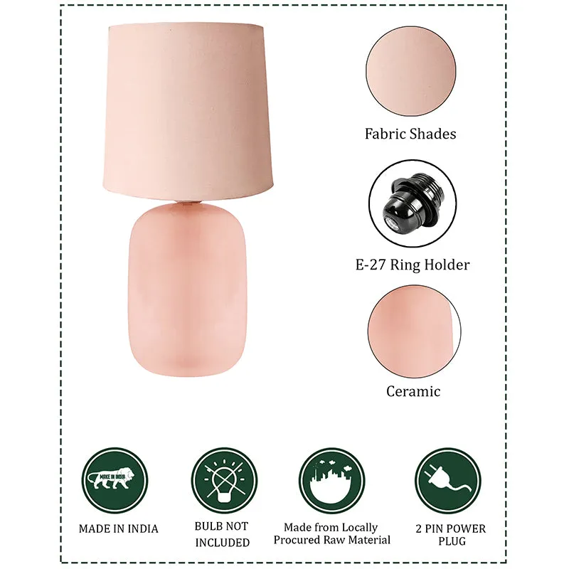 Ibex Ceramic Fabric Table Lamp - Pink media 4