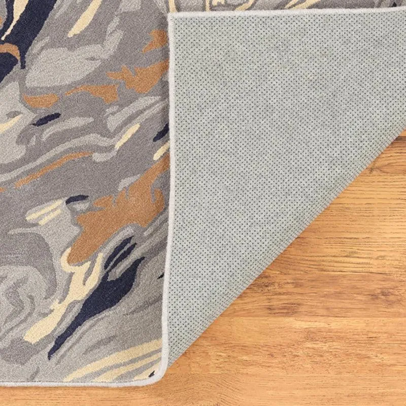 Ala Hand Tufted Abstract Wool & Nylon Carpet - Navy Blue media 5