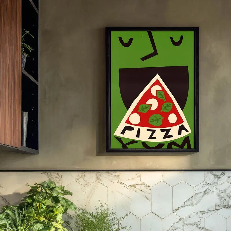 Pizza Bliss Archival Canvas Wall Art - Black media 3
