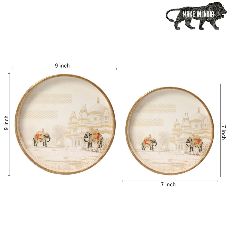 Haathi Parades Round Serving Tray - Set Of Two media 9