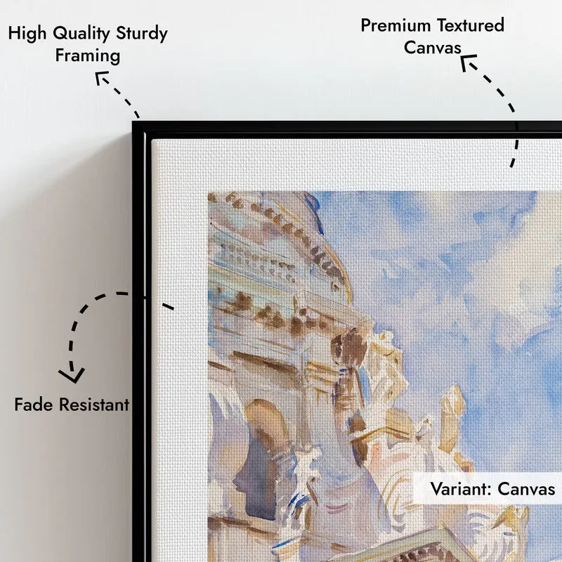 The Salute Venice John Singer Sargent Archival Canvas Wall Painting - Black Frame media 7