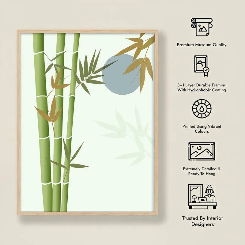 Ethereal Bamboo Botanical Archival Paper Wall Art - Natural Brown Frame media 8