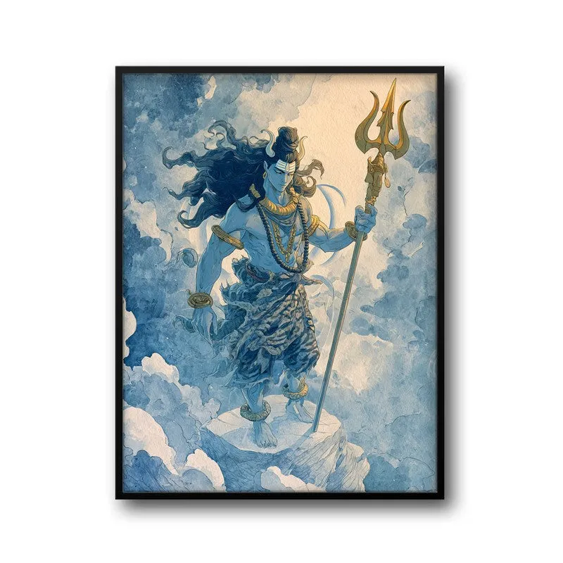 Mahadev With Trishul Divine I Archival Paper Wall Art media 7