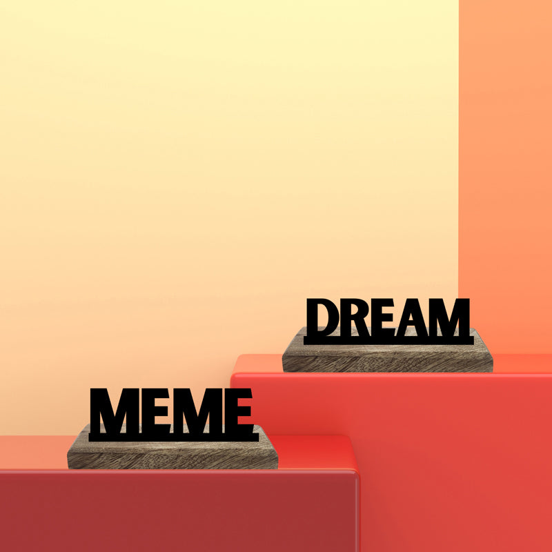 Meme Dream Typography Showpiece - Set Of Two