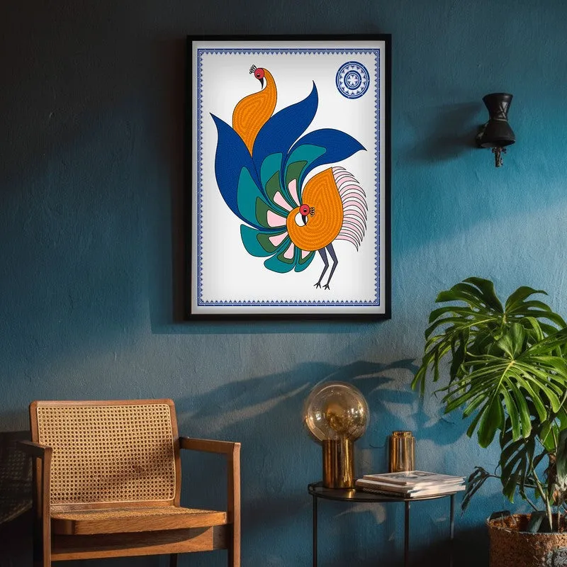 Mayurika Framed Madhubhani Canvas Wall Painting media 4